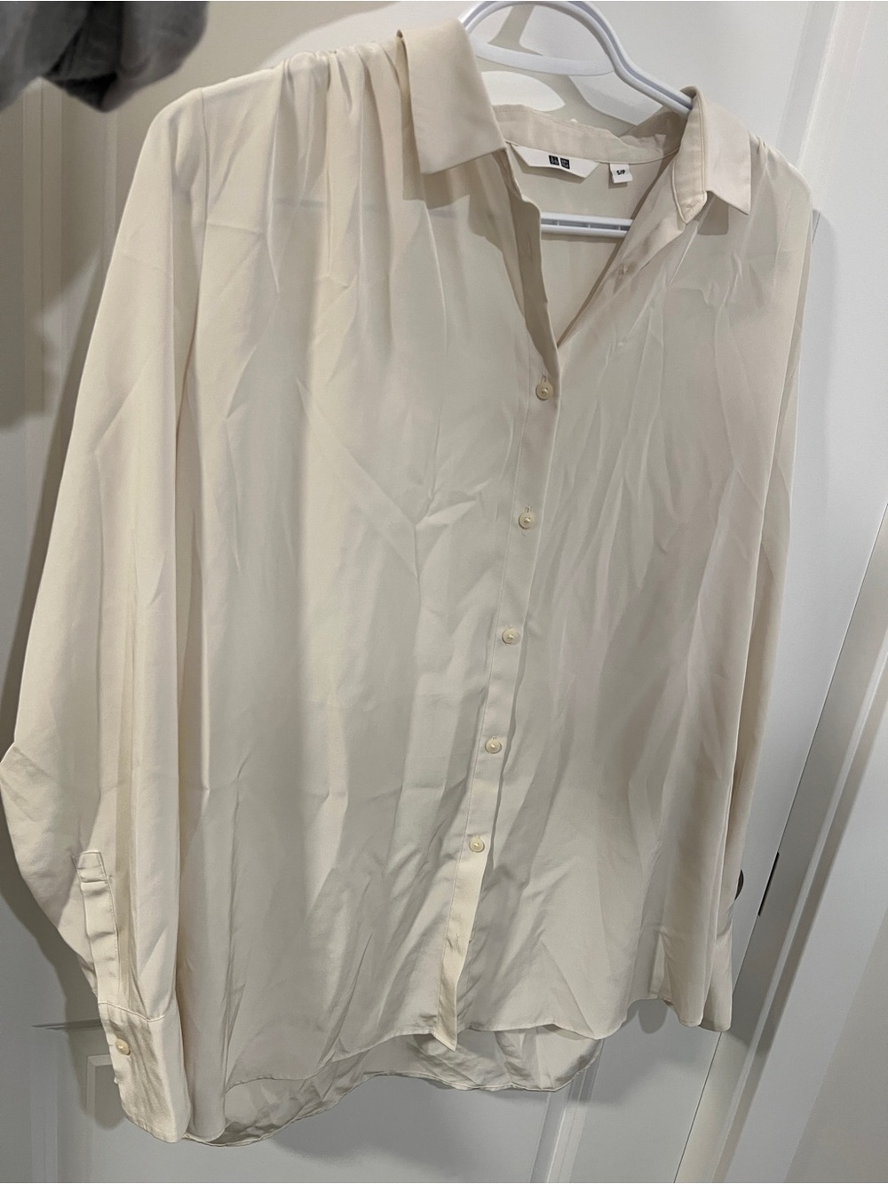 Uniqlo Men's Cream Button-Down Shirt